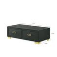 thumbnail image 3 of 3pc Coffee Table : Ultra-modern Style With Shelf & Drawer, Black Gold Collection Modern Aesthetic Shelf, Finish, 3 of 5