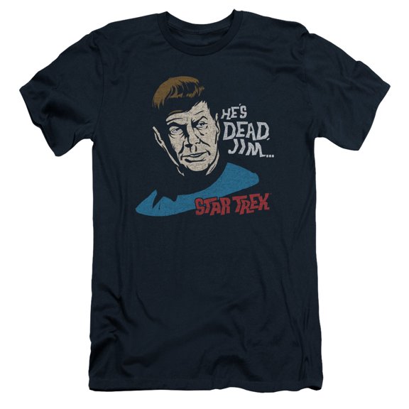 Star Trek Hes Dead Jim Adult 30/1 T-Shirt Navy