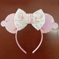 thumbnail image 3 of Diadema con orejas de Mickey Mouse para mujer, diadema de cumpleaños con lazo de lentejuelas, diademas de Minnie para accesorios para el cabello DIY, regalo para niños, 3 of 5