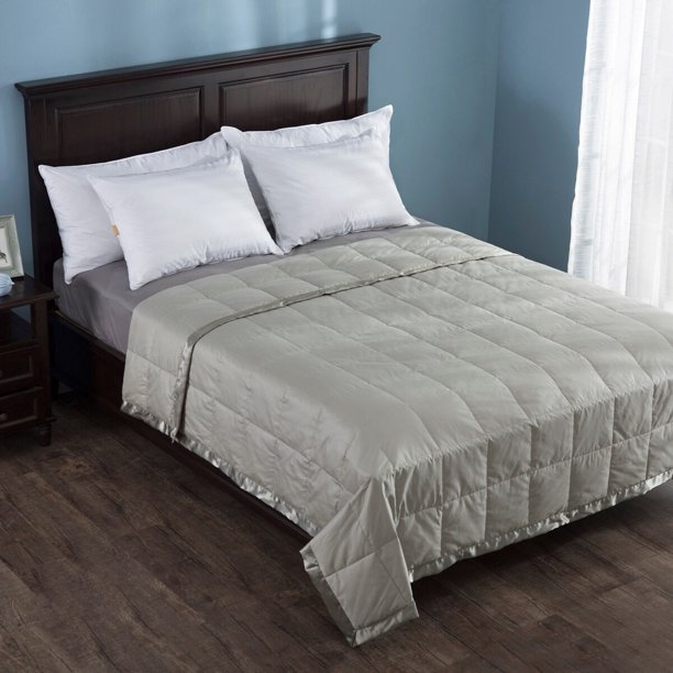 Puredown® Light Weight Down Blanket, 100 Cotton Cover, Satin Weave