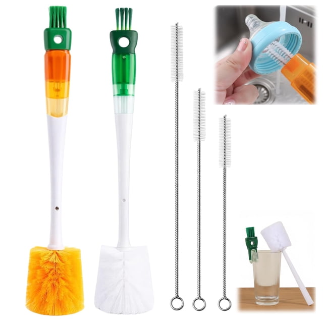 Juego de cepillos para limpieza de botellas JFBNXB 5 en 1 con seis cepillos de pajita