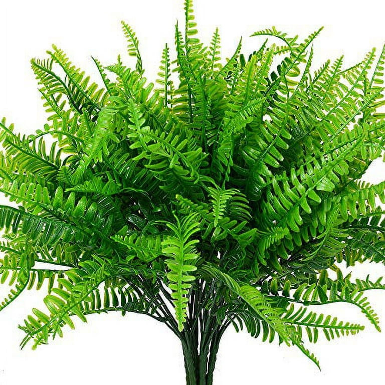 2 pcs/pack Artificial Ferns Plants Bushes Fake Boston Fern Shrubs Plastic  Plant Greenery for Outdoor Indoor Home Garden Decor