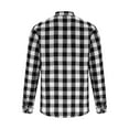 thumbnail image 7 of APEXFWDT Men's Plaid Button-Down Shirt Classic Fit Collared Long Sleeve Top with Chest Pockets, Casual Daily Wear,L,White, 7 of 7