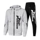 thumbnail image 1 of Conjunto de chaqueta con cremallera y pantalones ajustados de alta calidad para hombre, sudadera con capucha estampada para correr, chándal informal de lujo para otoño, 1 of 4
