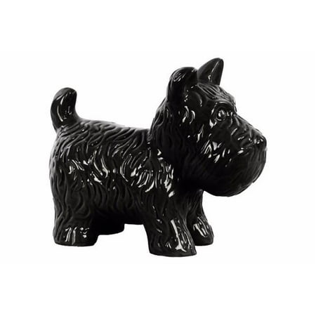 Benzara BM179349 Ceramic Standing Welsh Terrier Dog Figurine, Glossy Black - 7 x 4.5 x 8.5 in.