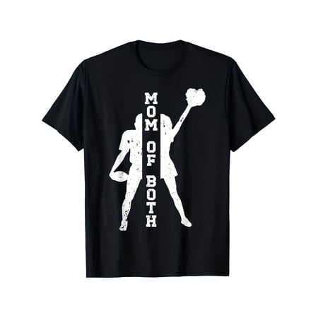 Women's Casual Graphic Mom of Both Football Cheer T-Shirt