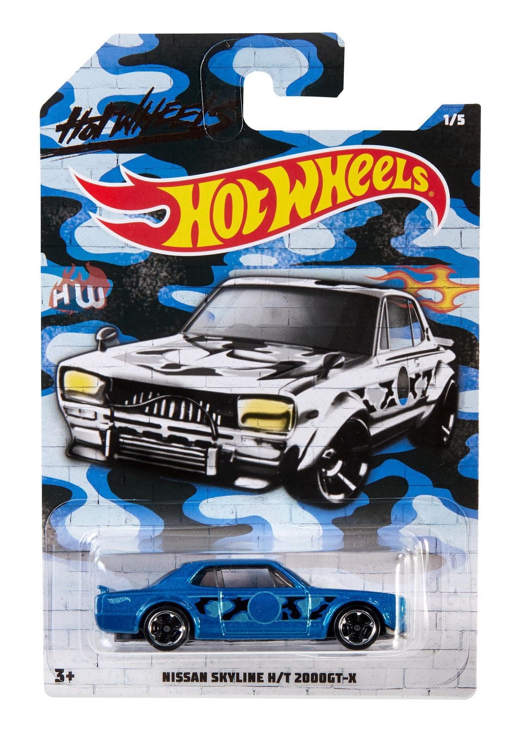 Thématique Nissan Hot Wheels Skyline HT 2000GT-X, chacun vendu séparément, pour les 3 ans et plus, véhicules en métal moulé sous pression, échelle 1:64