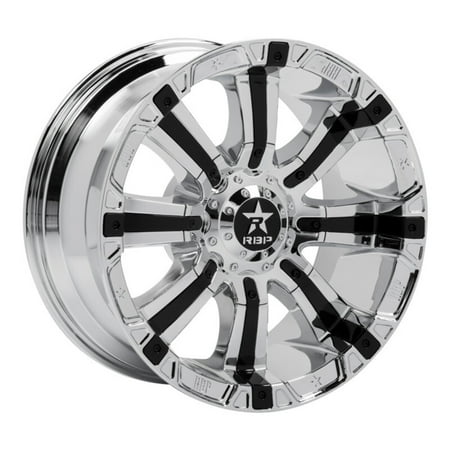 RBP 94R 20x9.0 6x139.7 BP / 5 BS 0mm Offset 108mm CB (Hub Centric) Chrome w/Black Inserts Wheel - 94R-2090-83-00C