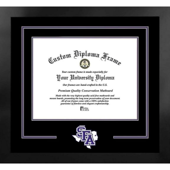 Stephen F Austin 14w x 11h Spirit Diploma Manhattan Black Frame with Bonus Campus Images Lithograph (value savings $59)