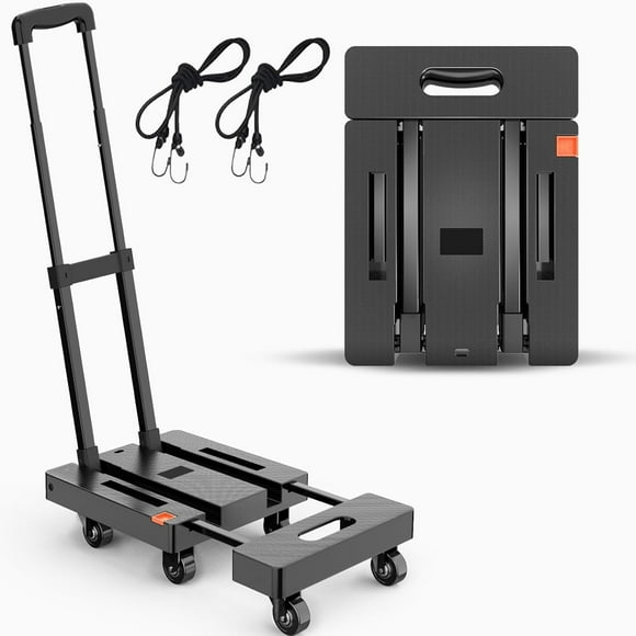 Stanz (TM) Folding Hand Truck 500 lbs Capacity,6 Wheels 4 360° Rotating Wheels Folding Trolley Luggage Cart Platform Cart for Luggage, Travel, Shopping, Auto, Moving and Office Use