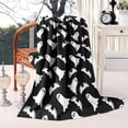 thumbnail image 2 of Halloween Ghost and Bat Silhouette Pattern Blanket,Comfortable Soft Flannel Throw Blanket,All Season,Warm Lightweight Blankets for Sofa Bed Couch Living Room Chair,60"x80", 2 of 4