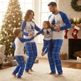 thumbnail image 4 of Christmas Family Pajamas Matching Set Letter Christmas Tree Print Long Sleeve Tops Plaid Pant, 4 of 7