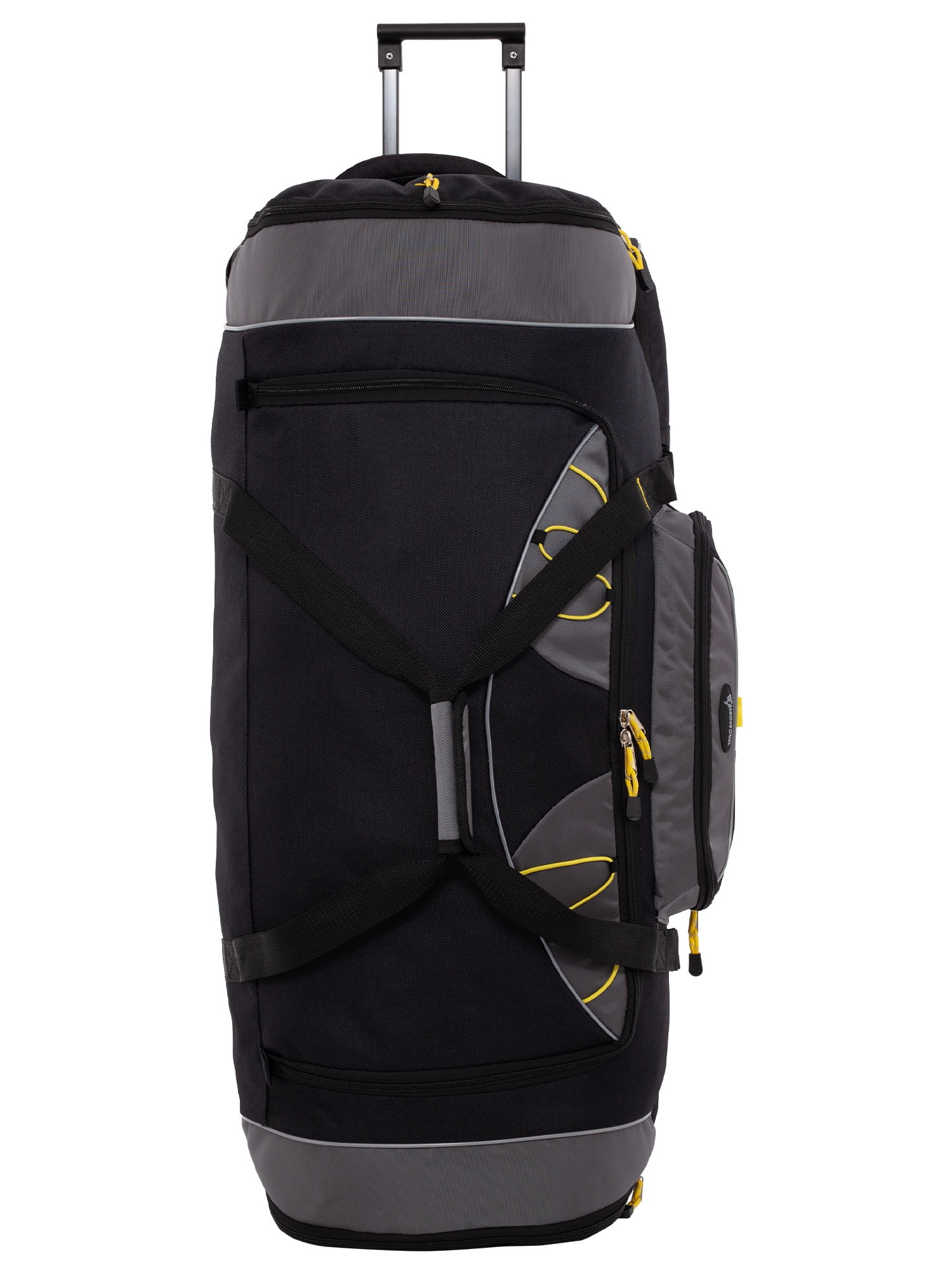 Travelers Club Adventurer 30" 2-Section Drop-Bottom Rolling Duffel Travel Luggage - Black