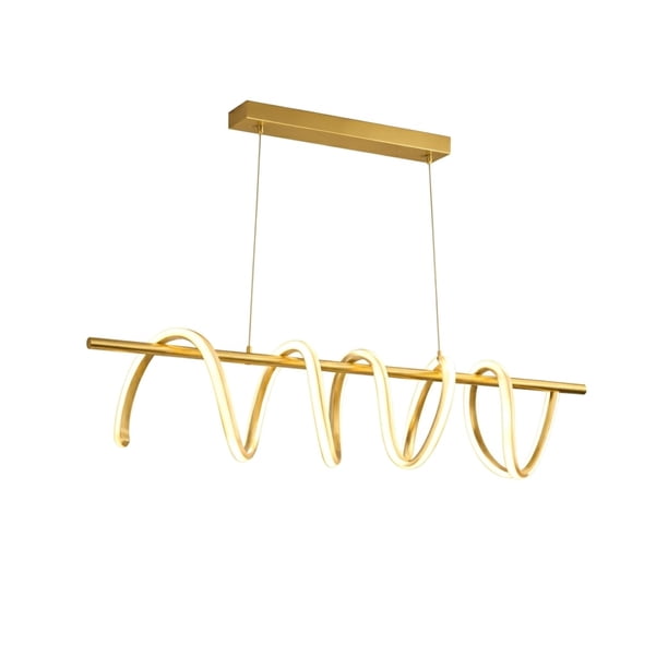 Lampara colgante decorativa para comedor aluminio + silicona y pintado con oro con control remoto