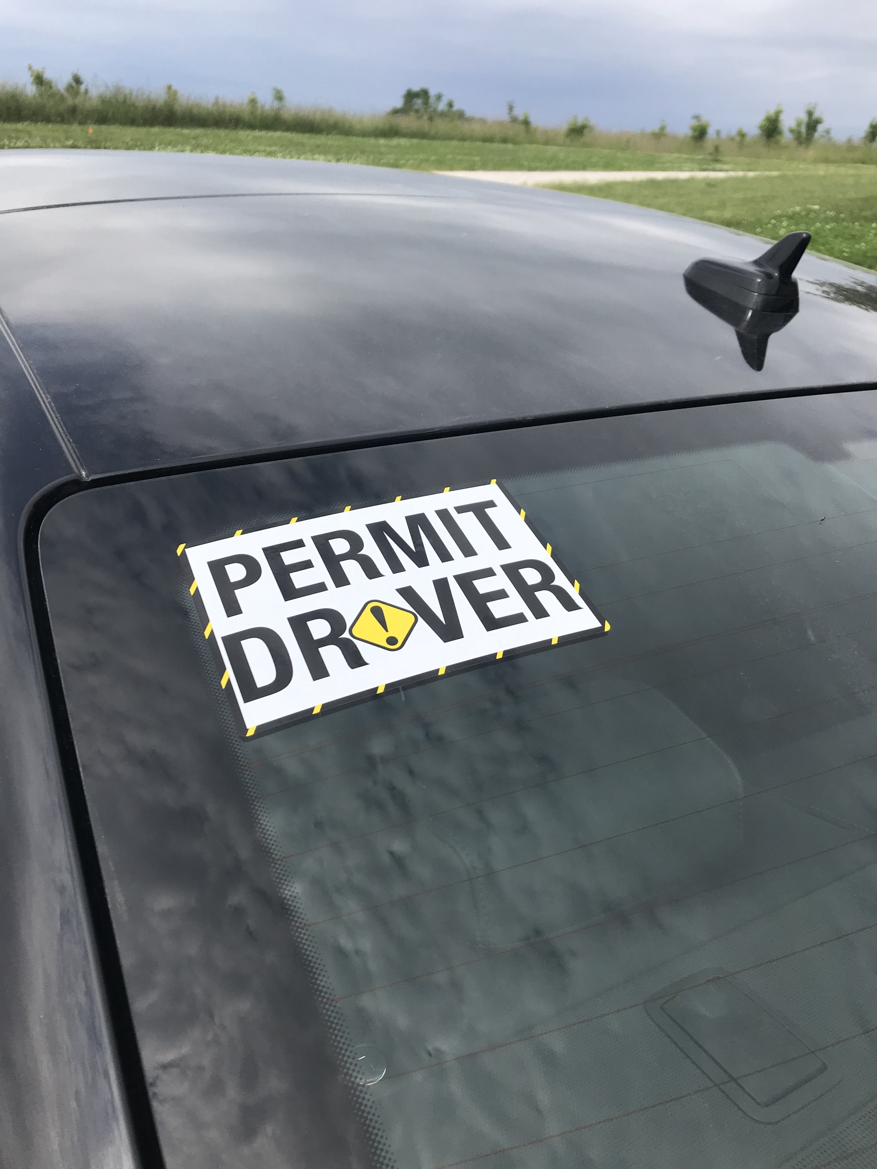 Sunburst Systems 5148 Permit Driver Decal, 8.5" x 5", Black & Yellow, Fit for All Vehicle Types