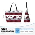 thumbnail image 2 of Yiaed Buffalo Plaid Forest Print Large Capacity Beach Travel Bag - Waterproof Zipper Vacation Tote for Sandproof Storage, and Camping, 2 of 5