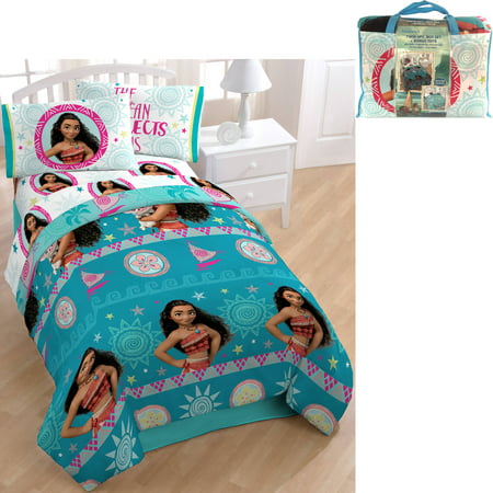 disney moana bed in a bag 5 piece bedding set with bonus tote
