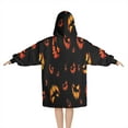 thumbnail image 2 of Spooky Halloween Faces Pattern Blanket Hoodies for Kids 6-13YR Oversize Wearable Blanket Hoodies for Boys Girls Teens, 2 of 7