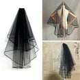 thumbnail image 3 of WRISTBIQUE Vintage Bridal Accessory Black Full Length Veil Women Wedding Party Decoration, 3 of 6