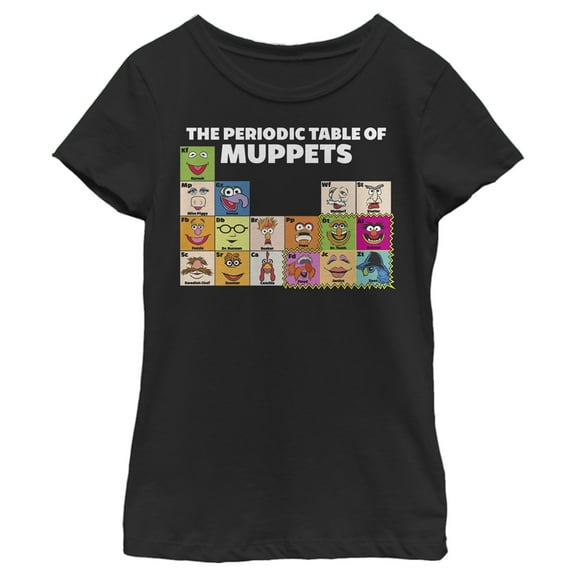 Girl's The Muppets Periodic Table of Muppets Graphic Tee Black Small