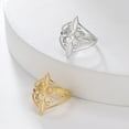 thumbnail image 6 of Witch Knot 14K Yellow Gold Ring Wiccan Cross Celtics Knot Women Men Rings Witchcraft Good Luck Protection Amulet Birthday Gifts, 6 of 11