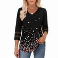 thumbnail image 3 of Ronuti 3/4 Length Sleeve Womens Tops Dressy Casual Blouses for Women 2025 Trendy V Neck T Shirts Fall Clothes, 3 of 9