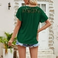 thumbnail image 4 of Summer Tops for Women Long Sleeve Tee Womens Shirt Size Small Womens Tops Running Clothes Women Shirt Workout Space Apparel Short T Long Sleeves Shirts Tee Graphic Sleeve The Green XL, 4 of 7