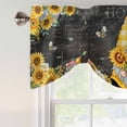 thumbnail image 4 of Gnomes Black Tie Up Valance Curtains for Windows, Kitchen Curtains Window Treatments, Yellow Sunflower Floral Bee Summer Spring Short Window Shades Valances for Bedroom Bathroom Cafe 42"x12", 4 of 8