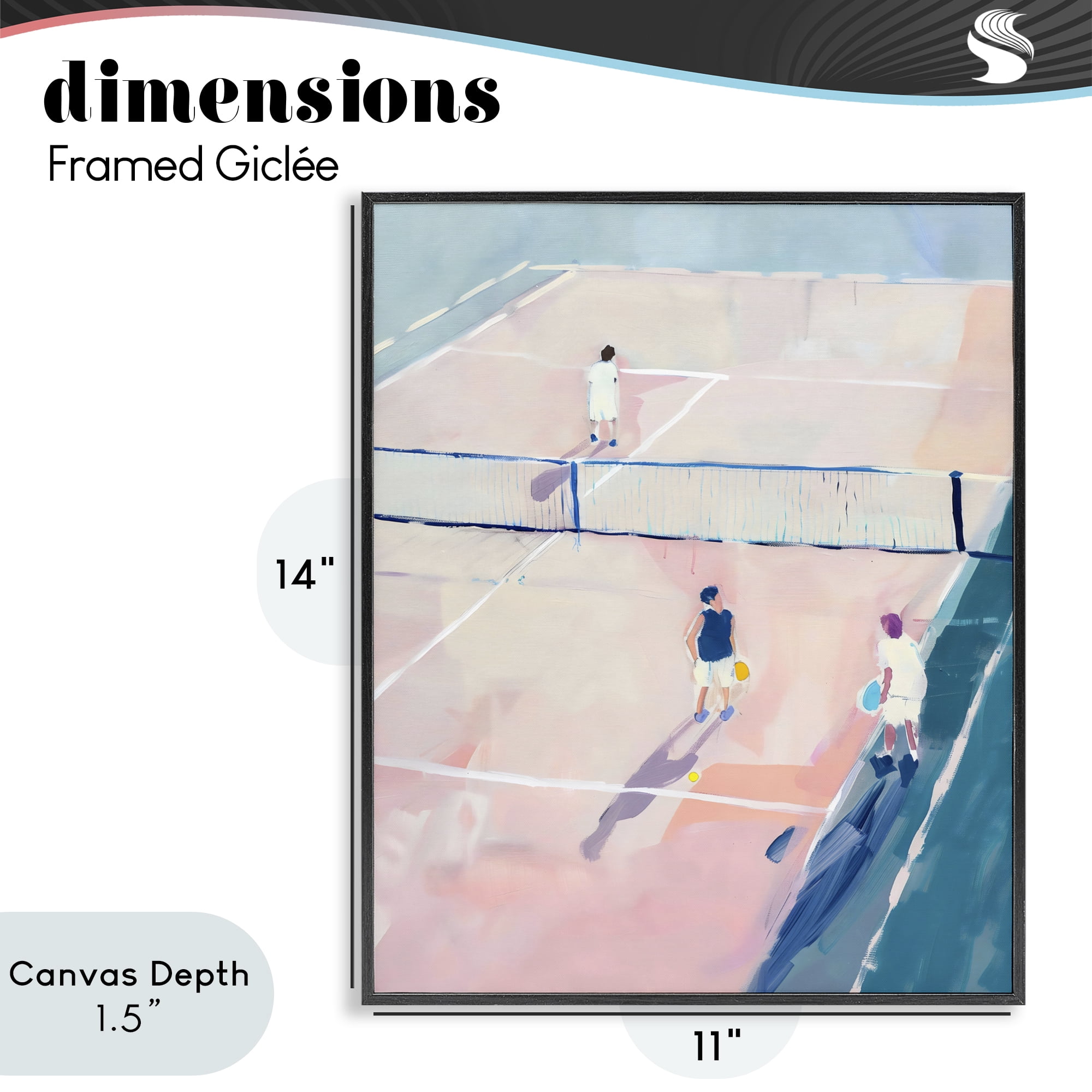 Stupell Industries Summer Game of Tennis Black Framed Giclee Art, design by The Prints Vibe