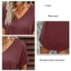 thumbnail image 5 of Camiseta de manga corta para mujer, blusa holgada informal de Color liso con botones en los hombros y cuello en V, blusa Borgoña 2XL, 5 of 6