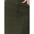 thumbnail image 5 of Faldas de mujer INSPIRE CHIC, falda midi de mezclilla de cintura alta con cola de pez, talla XS, verde ejército, 5 of 5