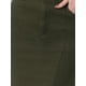 thumbnail image 5 of Faldas de mujer Inspire Chic, falda midi de mezclilla de cintura alta con cola de pez en verde ejército, 5 of 5