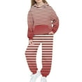 thumbnail image 2 of Girls Boys Hoodie and Sweatpants Gradient Striped Fleece Sweatsuit 2 Piece Jogger Set Tracksuit with Pocket New Trendy Sweatsuits for Girls Red 3-4 Years, 2 of 5