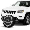 thumbnail image 2 of KAKALAD Just Married Spare Tire Cover Universal Vehicle Accessories Buckle Car Tools 16”in, 2 of 6