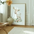 thumbnail image 6 of Deer, Forest Animals, Woodland Animals, Boho, Pink Flowers, Girl Nursery - Illustration Deer Floral Watercolor Animal Whimsical Woodland Flowers Oak Framed Wall Art Print 6 x 8 inches, 6 of 12