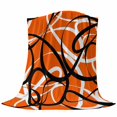 thumbnail image 6 of Orange Geometric Blanket Soft Cozy Warm Twin Blanket for Bed, Plush Fuzzy Flannel Fleece Blankets for Sofa, Black White Striped Abstract Lines Art Throw Blankets for Couch, Gifts for Men, 60"x80", 6 of 9