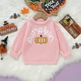 thumbnail image 2 of NOLDARES Halloween Clothes Sweater Toddler Baby Boy Girl Pumpkin Face Sweater Warm Pullover Sweatshirt Knitwear Fall Winter Clothes(Pink,5-6 Years), 2 of 7