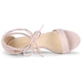 thumbnail image 4 of BLISSFUL STEP Women's Open Toe Kitten Heel Lace Up Sandals, 4 of 7