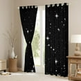 thumbnail image 3 of jejeloiu Galaxy Starry Sky Blackout Curtains Set of 2 (52x84 Each),Shining Stars Window Curtains,White Black Curtains and Drapes For Children,Microfiber Bedroom Decor, 3 of 6