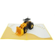 WOWPAPERART Bulldozer - 3D Pop Up Greeting Card for All Occasions - Birthday, Love, Congrats, Anniversary, Thank You -