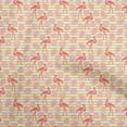 thumbnail image 1 of oneOone Rayon Light Pink Fabric Tropical Flamingo With Stripes Sewing Craft Projects Fabric Prints By Yard 56 Inch Wide, 1 of 4