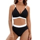 thumbnail image 5 of Bikini Mujer Traje de Baño Conjunto de Bikini de Cintura Alta Para Mujer, Traje de Baño de Dos Piezas Con Cuello En V y Bloques de Color, Tankini Con Parte Superior E Inferior., 5 of 8