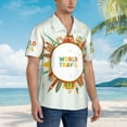 thumbnail image 5 of Balery World Travel3 Print Men's Hawaiian Shirts Short Sleeve Beach Shirt Relaxed Fit Vacation Button Down Shirts-X-Large, 5 of 9