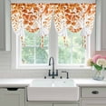 thumbnail image 4 of Orange Eucalyptus Leaves Tie Up Curtains for Windows, Adjustable Balloon Window Shades, Spring Summer Botanical Kitchen Window Treatments Farmhouse Short Curtains with Rod Pocket 42"x45", 4 of 8