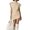 Beige, variant on Women's Faux Suede Mock Neck Mini Dress, Sleeveless Ruched Bodycon Party Gown, Sexy Slim Fit Hip-Hugging Clubwear for Cocktail Night Out