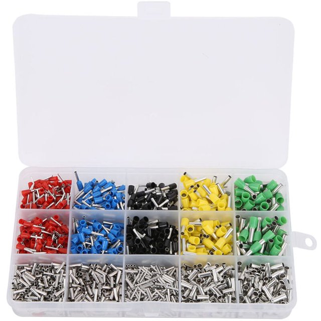 Cold Press Wire Terminal Connector Kit - 1640pcs Tube Type Crimp Terminals