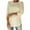 Beige Plus Size Shirts, variant on Plus Size Shirts for Women Casual Long Sleeve Crew Neck Solid Color Lounge Tops ,S-3XL