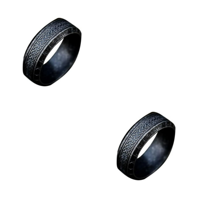 Minnieouse Anillo de acero de metal Estilo vintage para hombres Anillos de pieza de declaración atemporal Anillo para hombres Regalos para amigos Type9 NO9