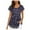 Dark Blue, variant on Fesfesfes Shirts for Womens Fashion Short Sleeve Retro Round Neck Printed Loose Tops Blouse Womens Short Sleeve Tops L(US:8)