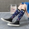 thumbnail image 5 of Gaeub Red White Blue Fireworks 1 Printed Design Socks Stretchy High Tube Socks for Men Women Teens , Softball Soccer Socks for Hiking, Sport, 5 of 6
